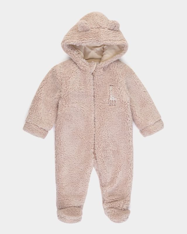 Combinaison en teddy brune avec capuchon-oreilles Sophie la Girafe