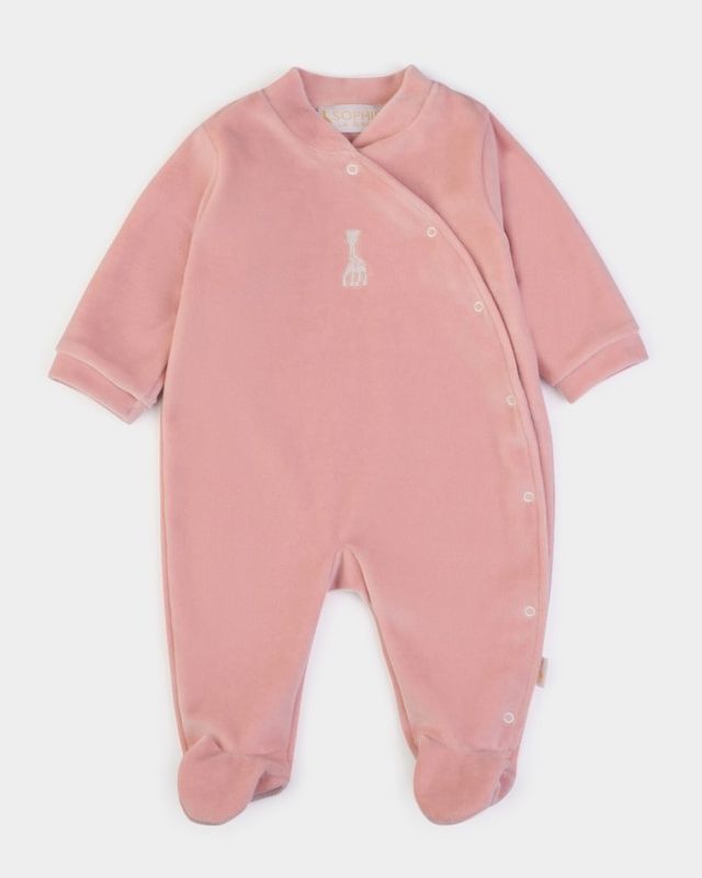 Pyjama vieux rose en velours Sophie la Girafe