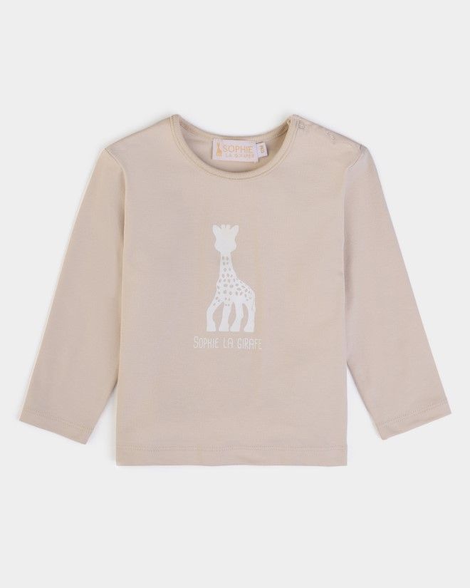 Pull coton couleur plâtre Sophie la Girafe