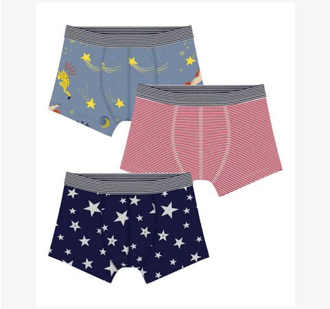 Petit Bateau Lot de 3 boxers, imprimé léopard ours polaire bateau pirate, étoiles, milleraies, motifs phosphorescents