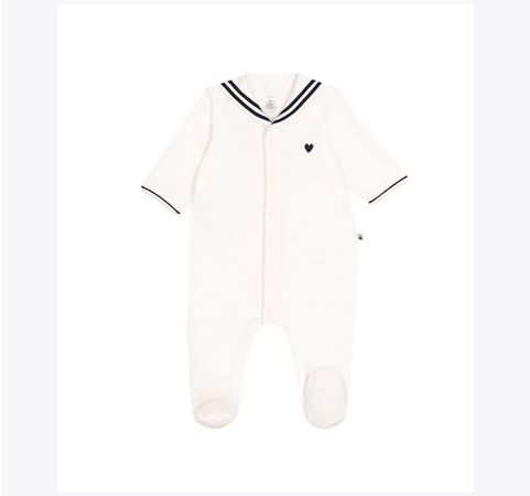 Petit Bateau Pyjama velours col vareuse