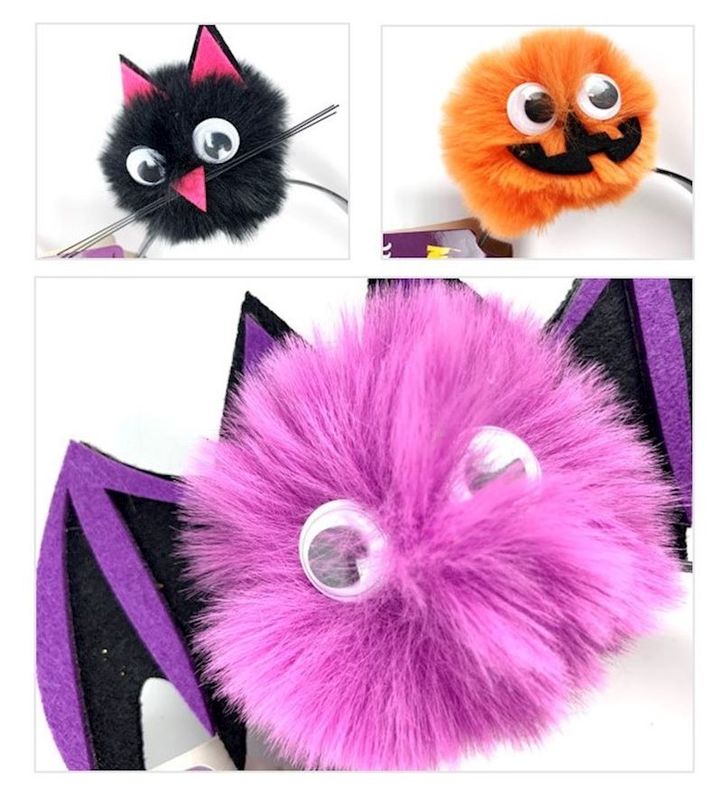 Serre-tête poilu, divers animaux, chauve-souris, chat noir, etc. pour se déguiser au carnaval, anniversaire et  pour Halloween