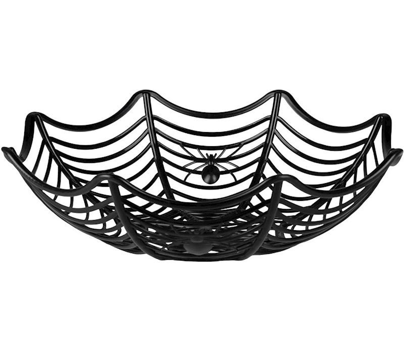 Corbeille Halloween toile d'araignée 27 cm (vide)