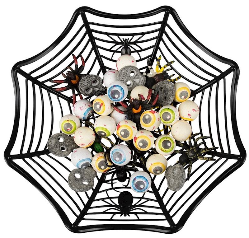 Corbeille Halloween toile d'araignée 27 cm (vide)