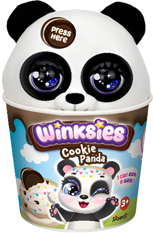 Winksies assorti par 2 animaux en peluche, 20x17x30 cm, piles 3xAA inclus,  dès 3 ans,  panda et licorne