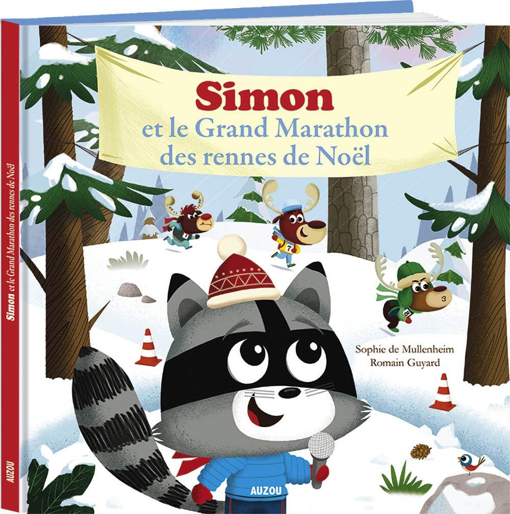 Livre Simon le raton et le marathon des rennes de Noël (grand format)