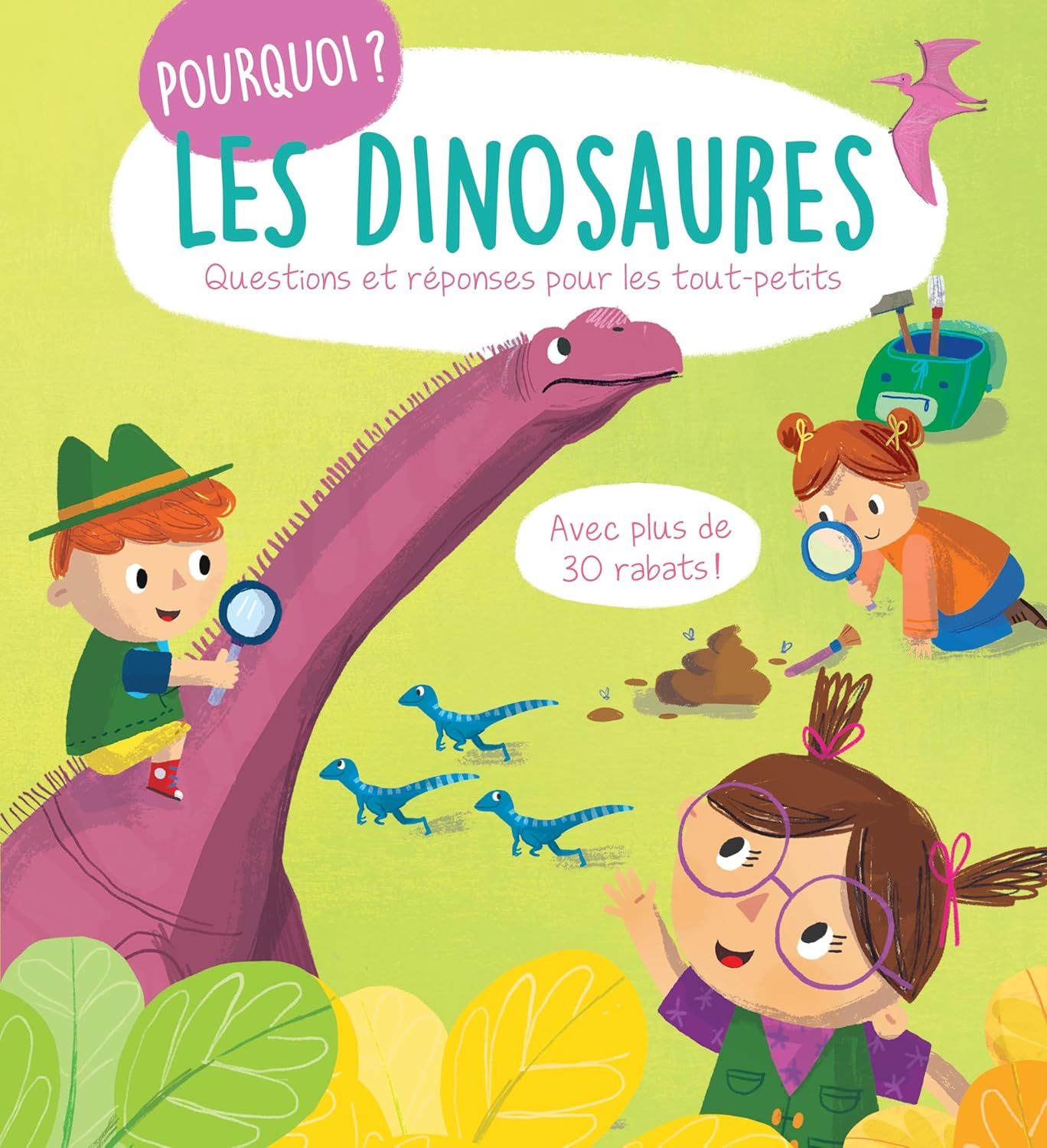 Livre cartonné Pourquoi les dinosaures ?: Questions et réponses pour les tout-petits - Avec plus de 30 rabats !