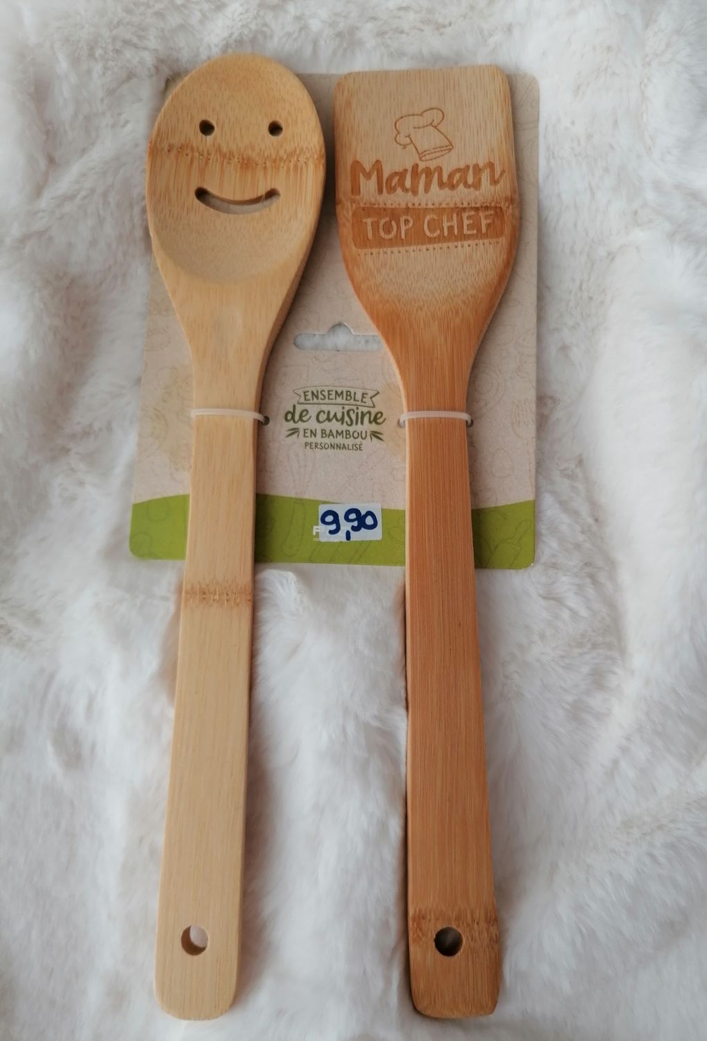 Spatule en bois lot de 2, Maman Top Chef