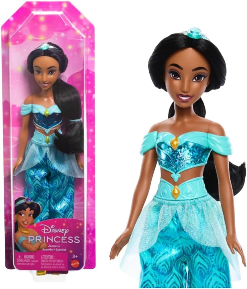 Mattel Princesses Disney Poupée Jasmine articulée avec tenue scintillante