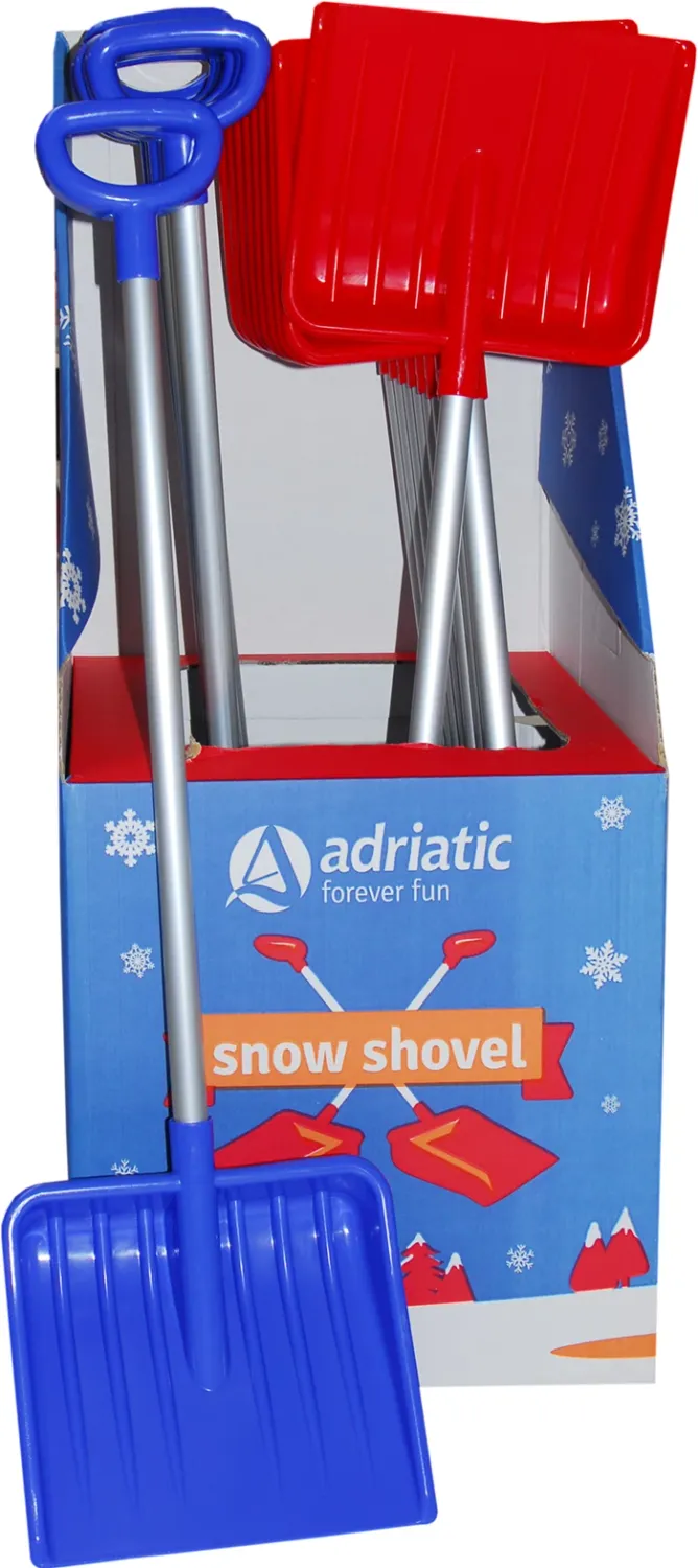 Pelle à neige manche en alu couleur rouge, longueur 87 cm, lame en plastique, dès 2 ans