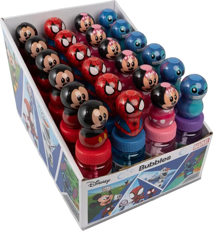 Bulles de savon Disney Marvel 4.3x16.5 cm, assorti par 4 modèles différents, 120 ml de lessive, dès 3 ans