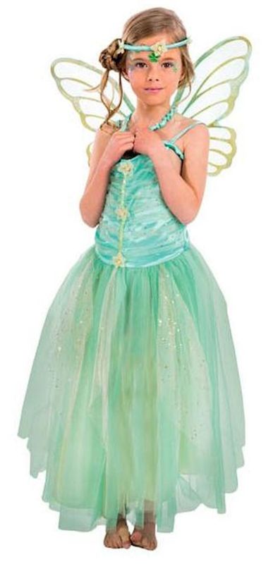 Costume de fée verte avec paillettes, déguisement pour le carnaval et les anniversaires, taille 8 ans