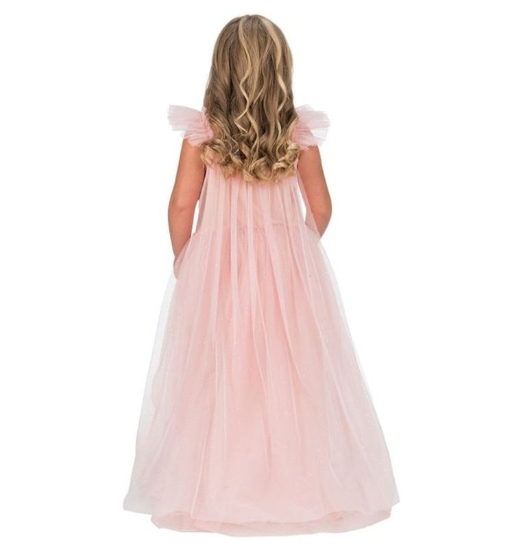 Costume princesse Rosalia 128 cm, robe avec sequins, déguisement pour le carnaval et les anniversaires