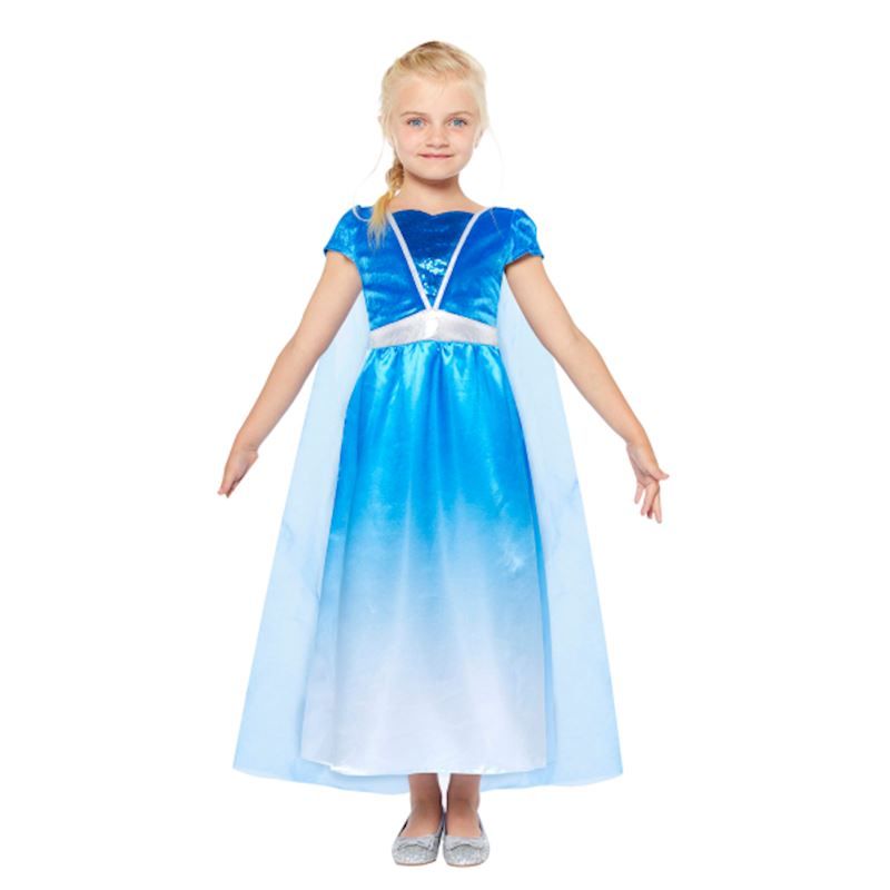 Costume princesse des glaces, 6-8 ans, déguisement Reine des Neiges pour carnaval et anniversaire