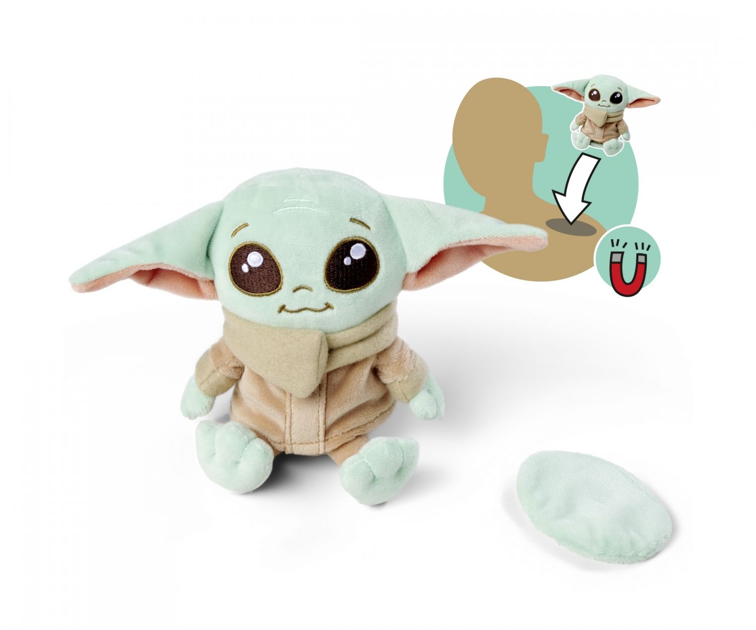 Peluche d'épaule Disney Star Wars, Grogu, 12 cm