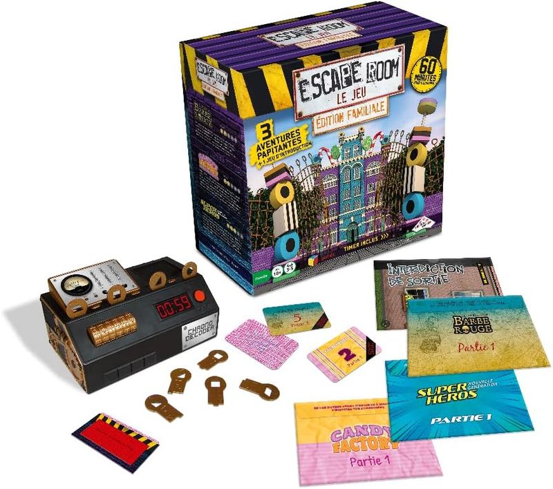 Escape Room Le Jeu - Edition Familiale 3 - Candy Factory, Barbe Rouge et Super Héros