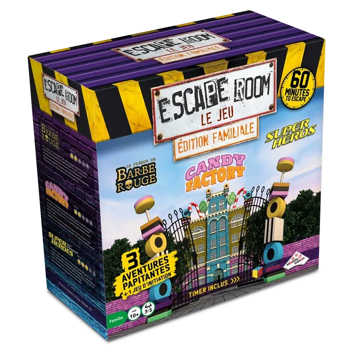 Escape Room Le Jeu - Edition Familiale 3 - Candy Factory, Barbe Rouge et Super Héros