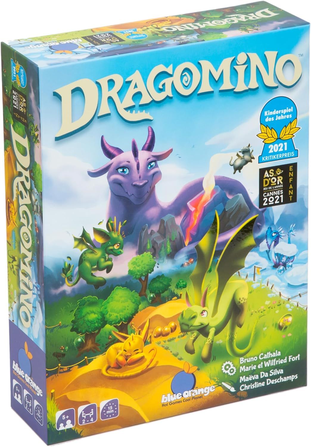 Blue Orange - Dragomino - Meilleur Jeu de l'année Enfant - Stratégie et Réflexion -Jeu de Domino -Chasseur de Dragons - A Partir de 5 Ans
