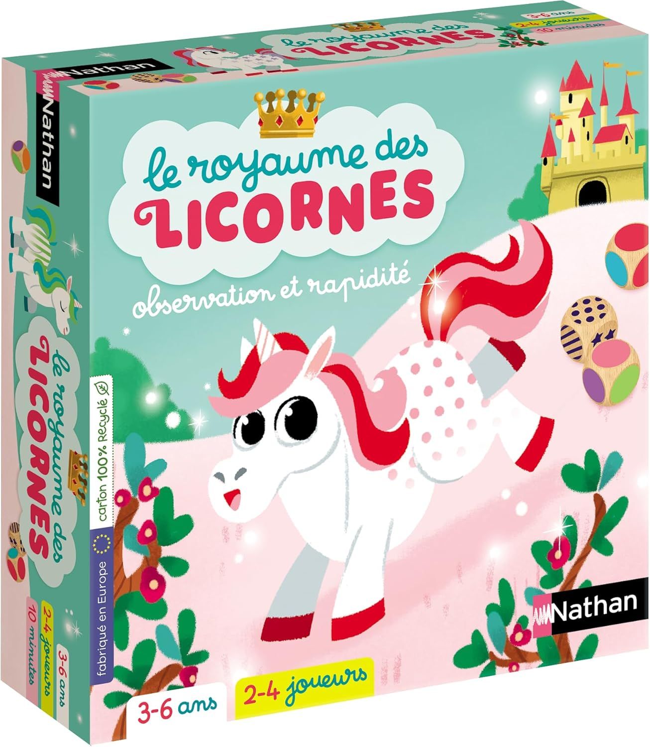Nathan - Le Royaume des Licornes - Jeux de société Famille et Enfants - Sois Le Plus Rapide à retrouver la Licorne - De 3 à 6 Ans