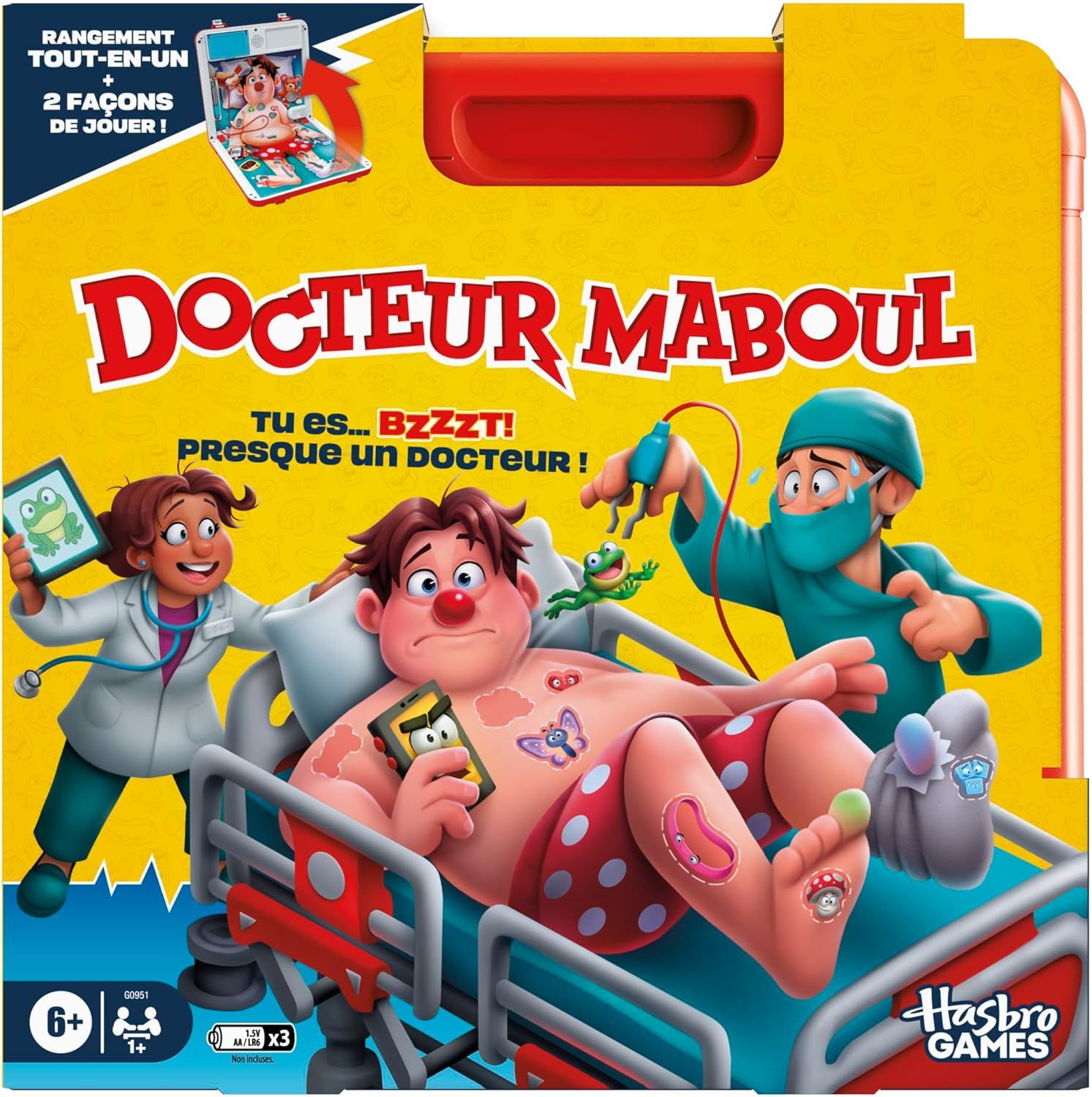 Hasbro Gaming Docteur Maboul, Jeu de Plateau électronique avec Mallette de Transport Tout-en-Un