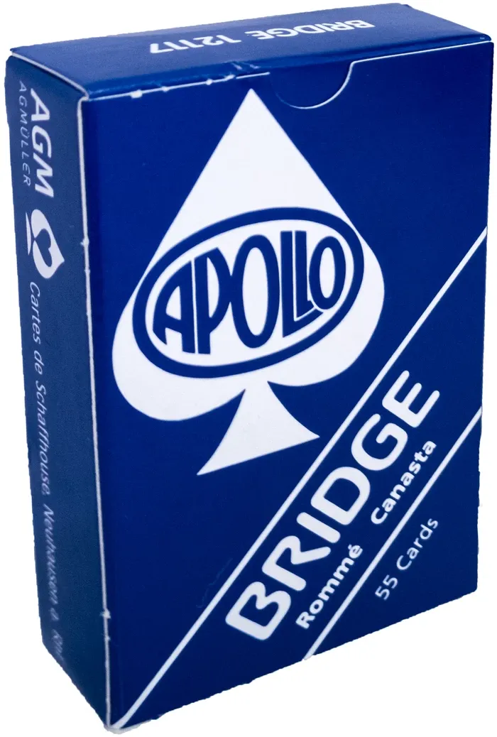 Bridge simple Apollo bleu étui en carton, cartes 57x89 mm, jeu de cartes
