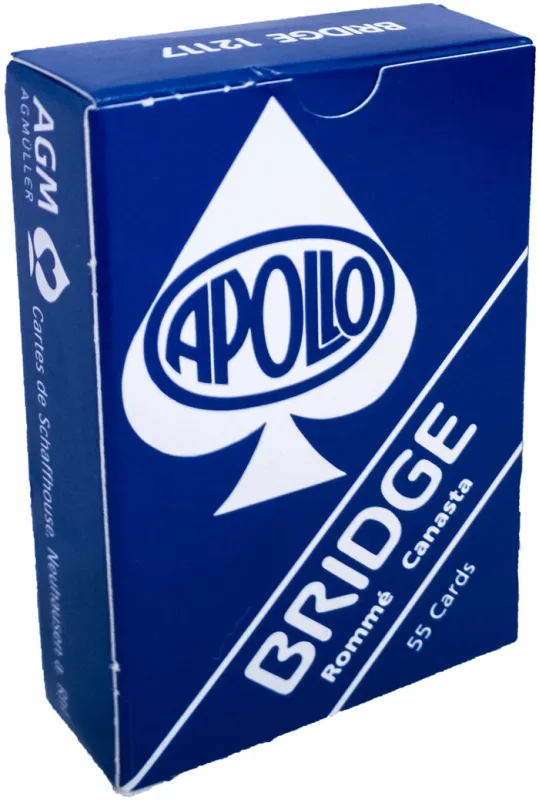 Bridge simple Apollo bleu étui en carton, cartes 57x89 mm, jeu de cartes