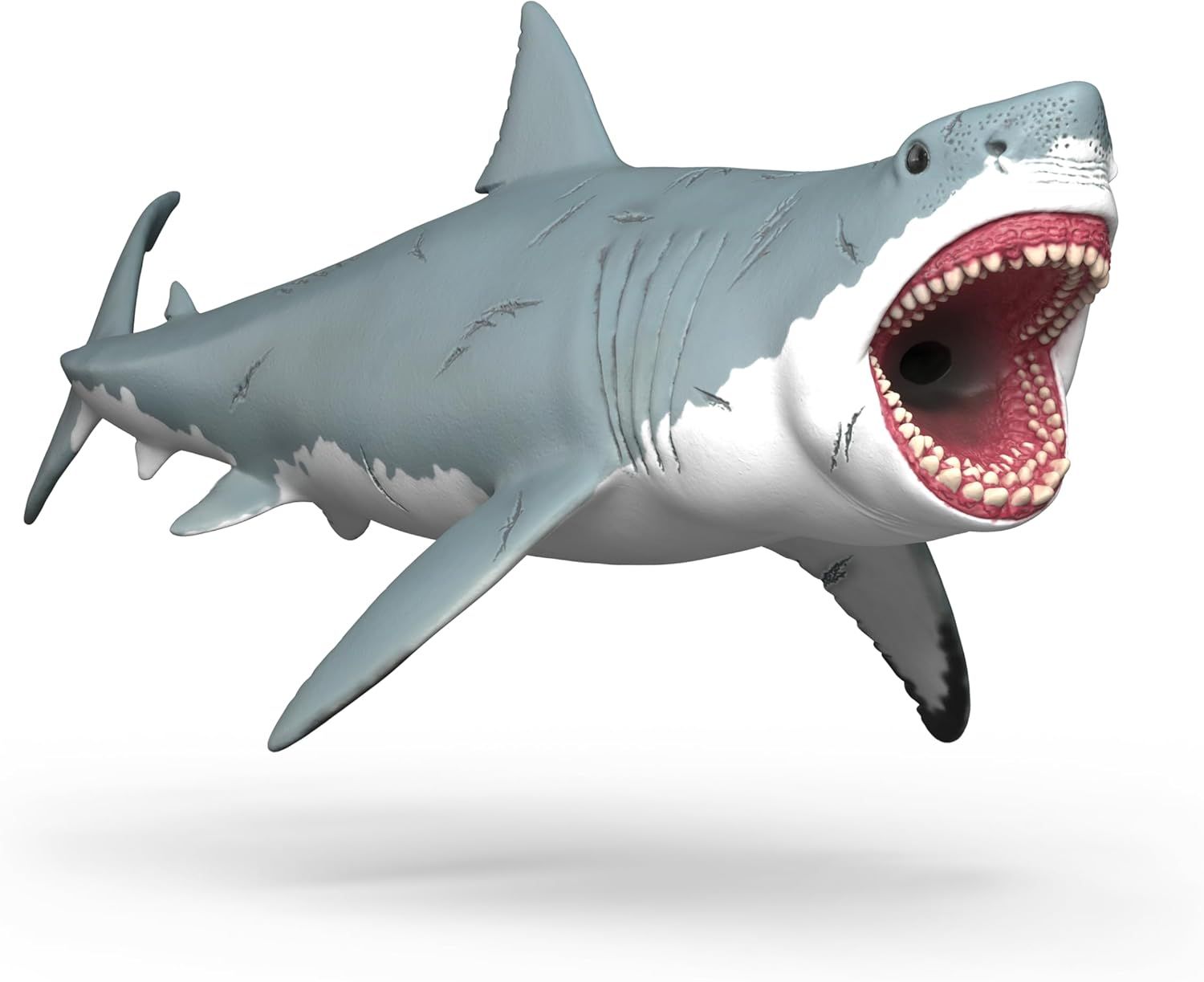 Schleich Dinosaure  Megalodon 15055 | Figurine réaliste de Requin préhistorique avec Peau cicatrisée