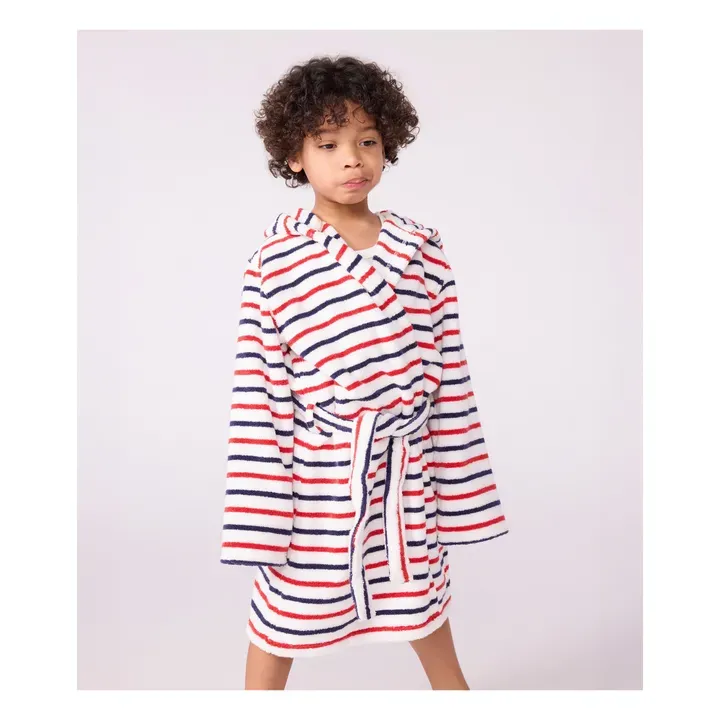 Petit Bateau Peignoir enfant en coton éponge à rayures