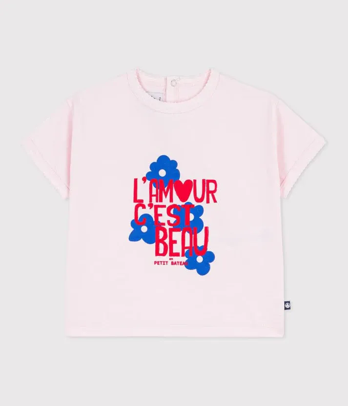 Petit Bateau T-shirt Fraise Coton Bio | Blanc
