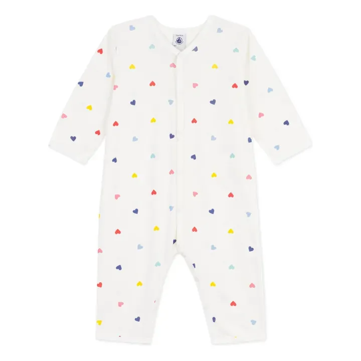 Petit Bateau Pyjama Dors Bien Cœurs | Blanc, sans pieds.