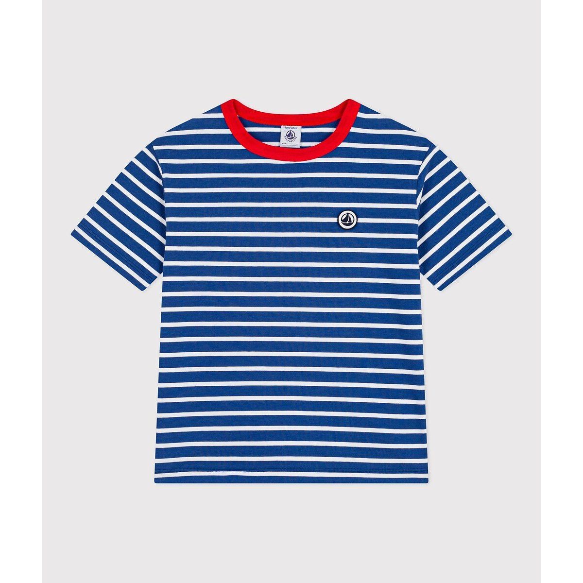 Petit Bateau T-shirt enfant manches courtes en coton à rayures bleu