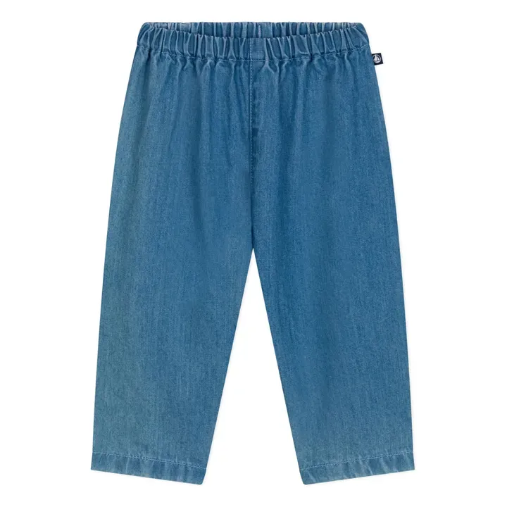 Petit Bateau Sarouel Denim Léger | Bleu jean, pantalon 100% coton