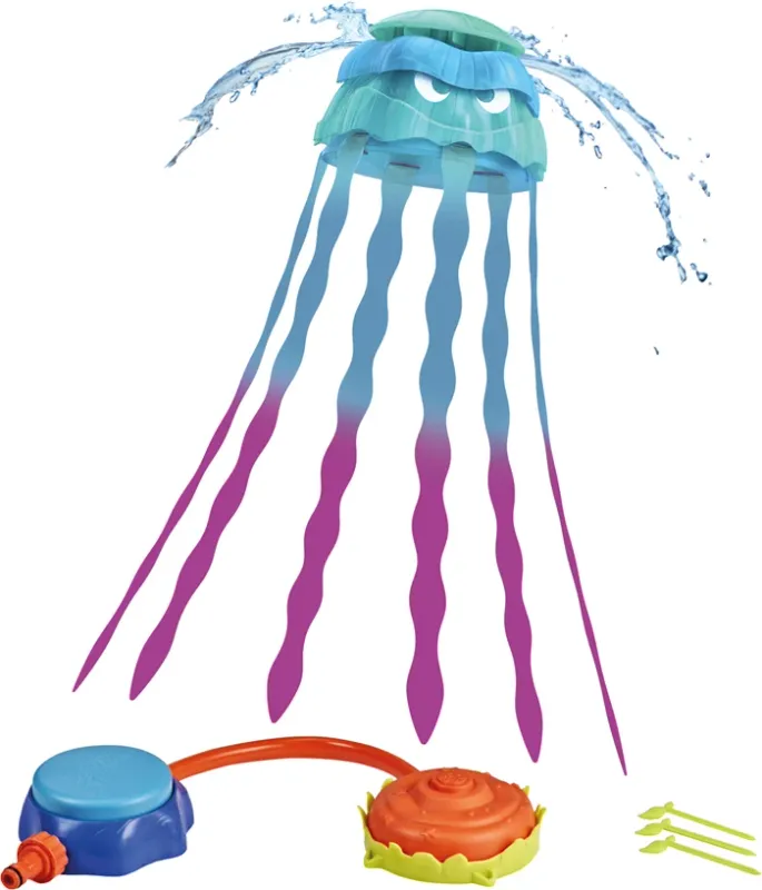 Nerf Super Soaker Stomp &amp; Soak, Jouet d'eau | méduse Flottante à Jets d'eau | se raccorde au Tuyau d'arrosage | Jouets d'extérieur pour Enfants | dès 4 Ans