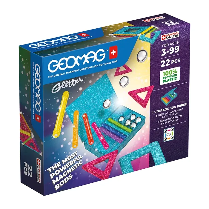 GEOMAG Panels GREEN line GLITTER 22 pièces