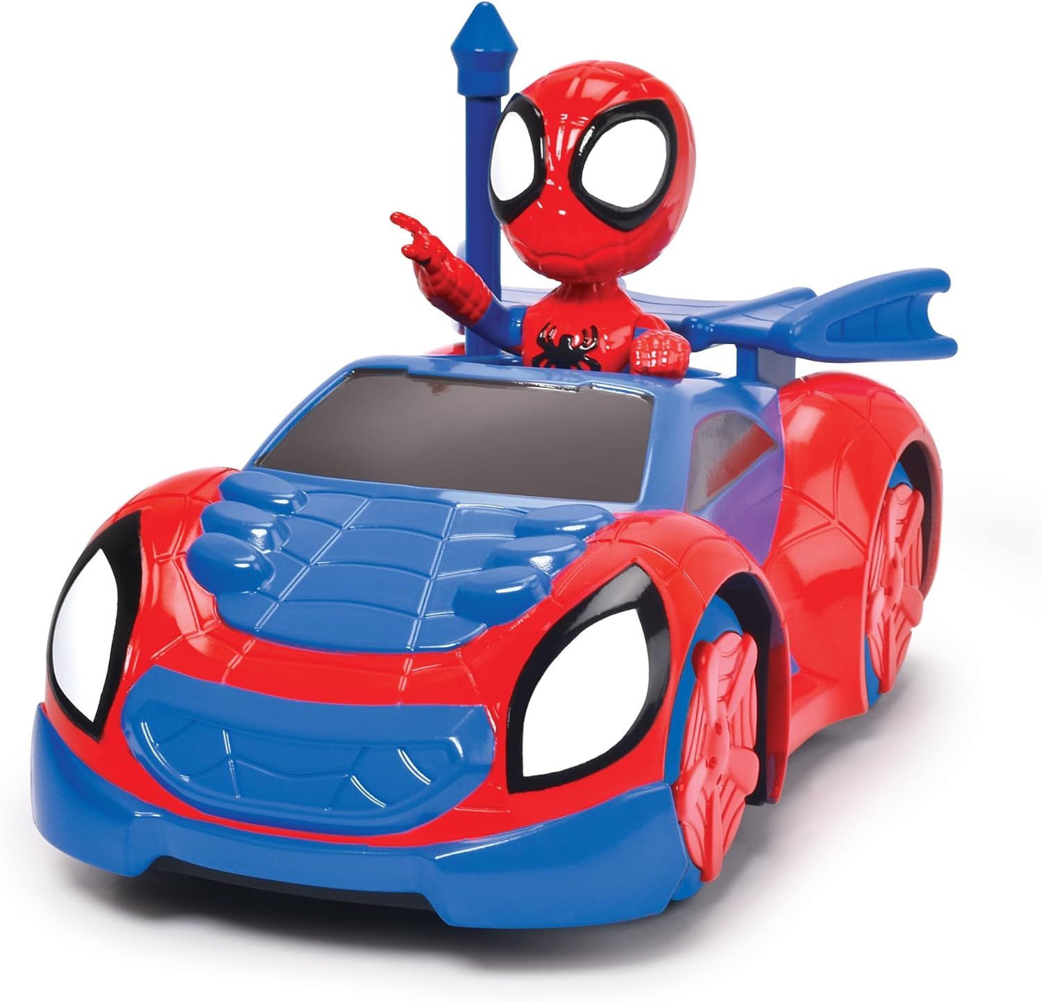 Jada , Marvel,RC Spidey Crawler 17cm, Voiture Télécommandée, Figurine Spidey Incluse, Dès 3 Ans
