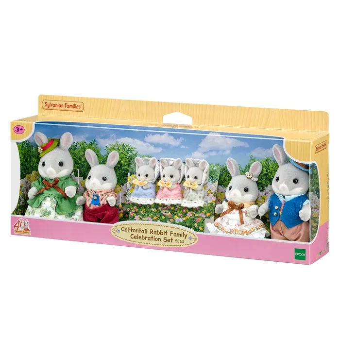 Sylvanian Families Famille de lapins de forêt Jour de fête Set de figurines de jeu