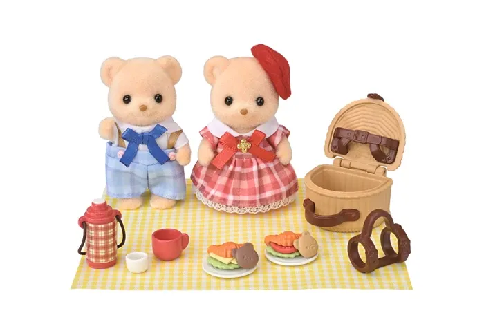 Sylvanian Families Ours Biscuit pique-nique sympa avec 2 oursons moelleux