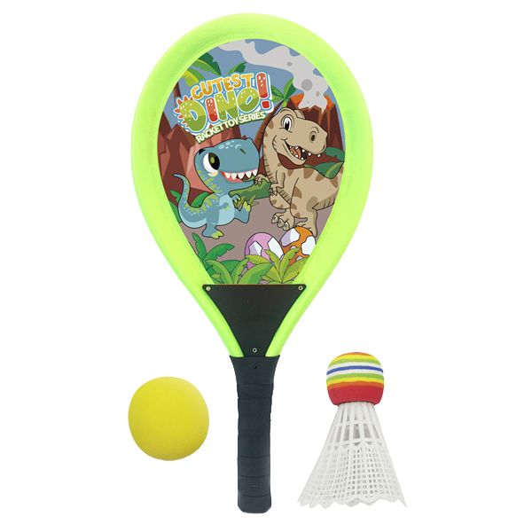 Tennis raquette Set vert 2 raquettes avec 1 balle et 1 volant, 27x54cm, dès 3 ans
