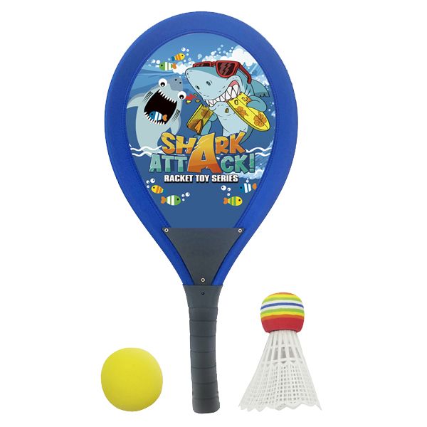 Tennis raquette Set bleu 2 raquettes avec 1 balle et 1 volant, 27x54cm, dès 3 ans