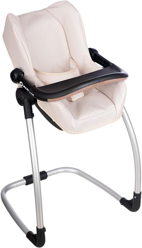 Smoby - Maxi-COSI - Siège et Chaise Haute Beige - pour Poupons Jusqu'à 42 cms - Jouet d'Imitation - Tablette, Balancelle, Siège Auto - A Partir de 3 Ans - Fabrication Espagnole
