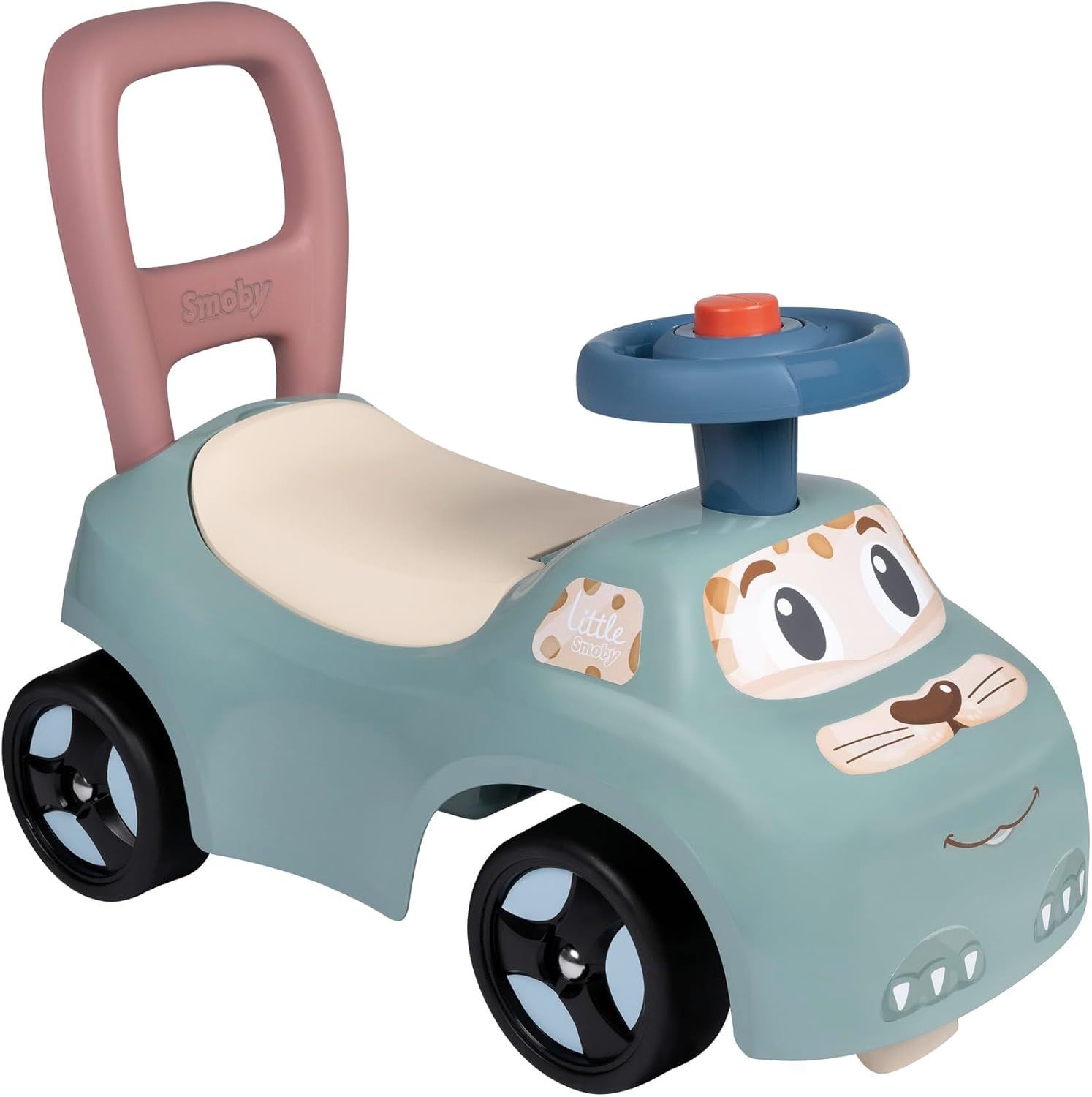 Little Smoby - Porteur Auto - Fonction Trotteur - Volant Directionnel - Coffre à Jouets - A Partir de 10 Mois - Fabrication Française