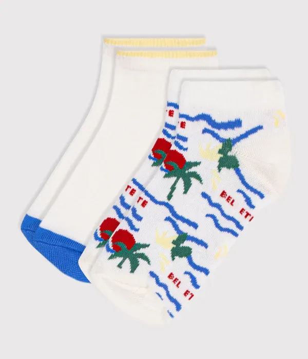 Petit Bateau Lot de 2 paires de chaussettes basses, sneakers