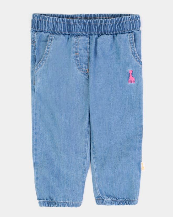 Pantalon jeans brodé Sophie la Girafe, 100% coton