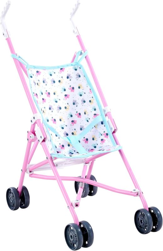 Simba Poussette de poupée - Buggy de poupée Pliable pour Enfants à partir de 3 Ans - Jouet léger de Voyage - avec Ceinture de sécurité et Design éléphant - Pliable - Hauteur 55 cm