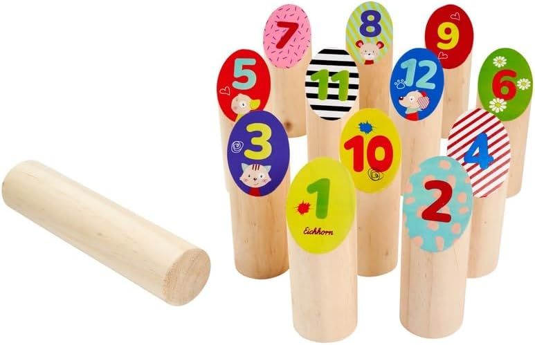 Eichhorn Jeu de lancer avec des bâtons en Bois de pin - pour Enfants à partir de 3 Ans - pour l'intérieur et l'extérieur