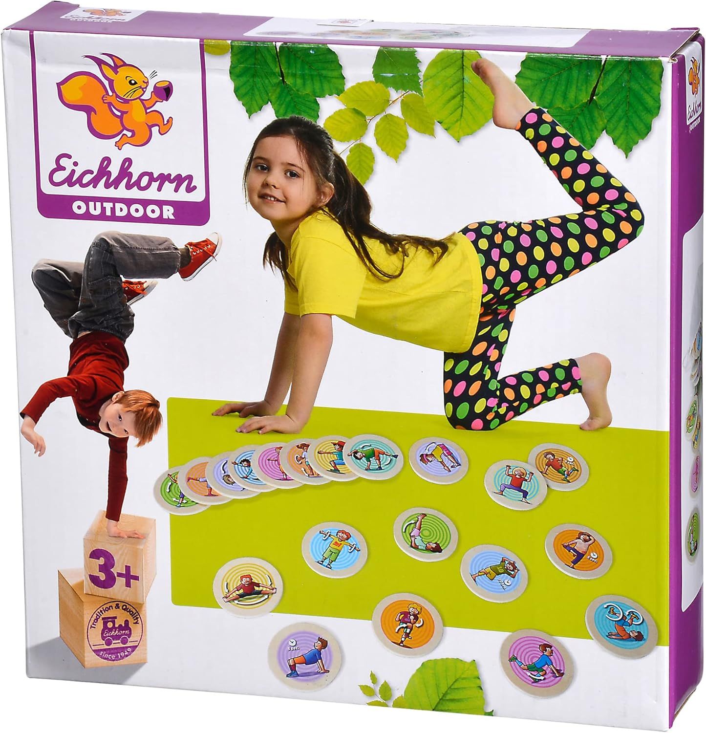 Eichhorn Jeu de mouvement amusant en bois, pour bouger, petits challenge