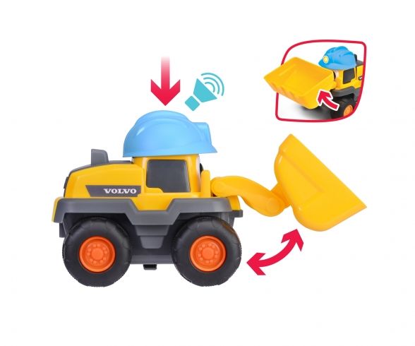 Dickie - ABC Volvo Camion Chargeur Pelleteuse Lucie 25cm - Véhicule Premier Âge - Fonctions Sonores - Dès 12 Mois