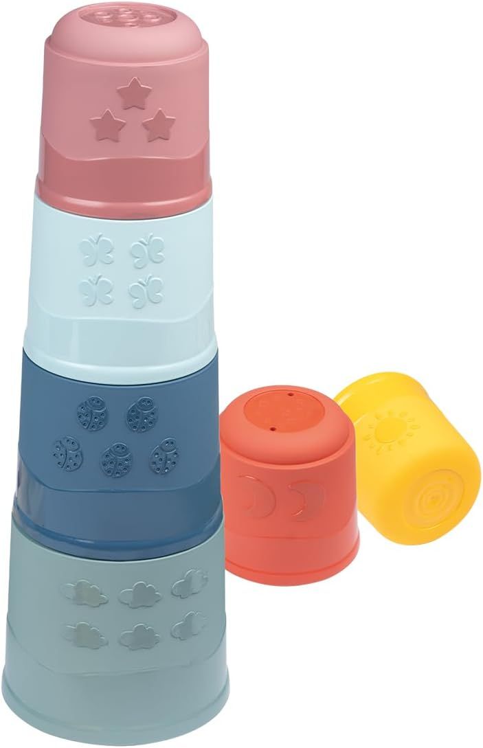 Smoby - Little Magic Tower - Tour de Gobelets - Reconnaissance des Formes et Couleurs - Jeu d'Empilement - Motricité Fine - A Partir de 12 Mois - Fabrication Française