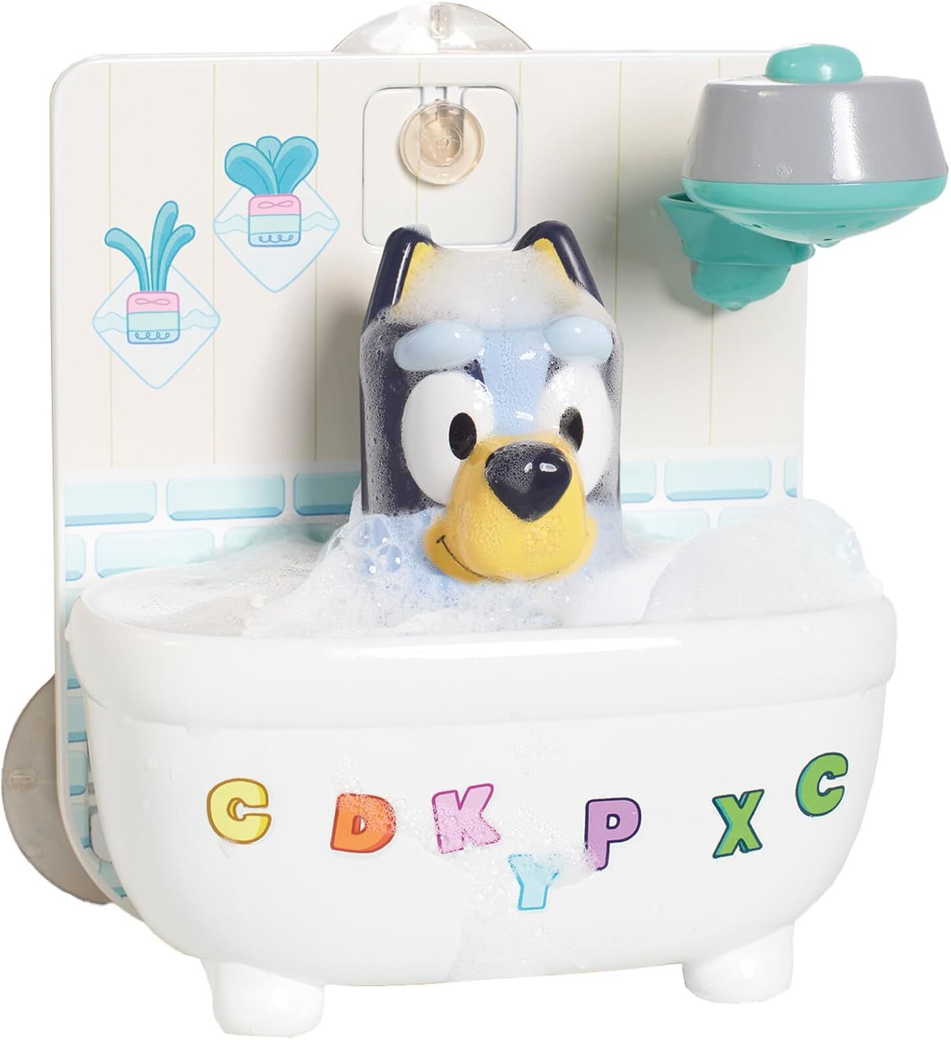 Toomies Bluey Prend Son Bain, Jouet de Bain Interactif, Eau et Bulles, Pommeau de Douche Fonctionnel, Développement des Compétences, pour Enfants Dès 18 Mois