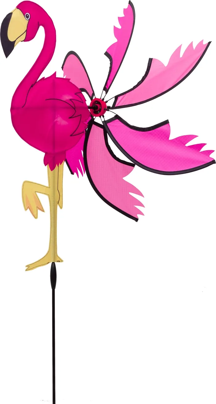 éolienne Spinning Ball flamant rose ø 40 cm, h:96 cm, résistant intempéries et UV